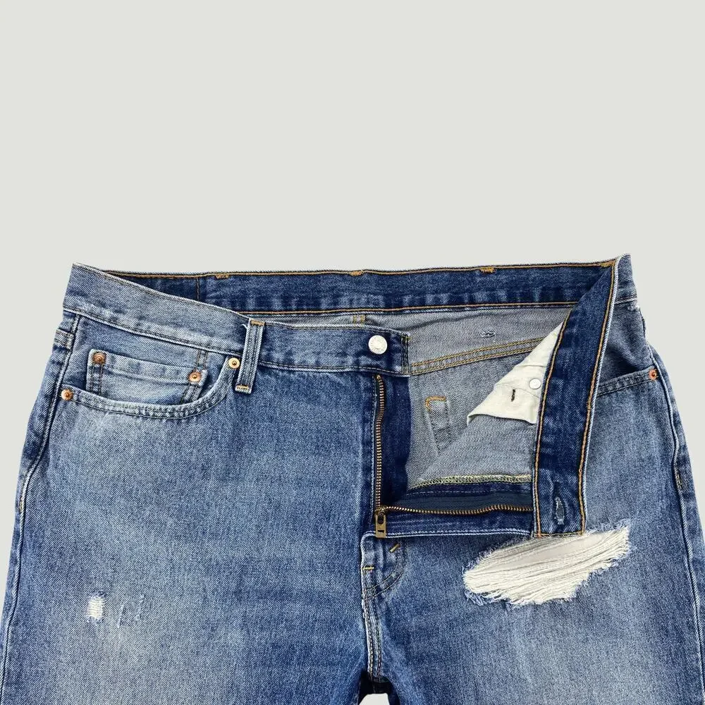 Levi’s 511 Cut Off Denim Shorts Distressed Raw Hem W40 Blue Jean Shorts